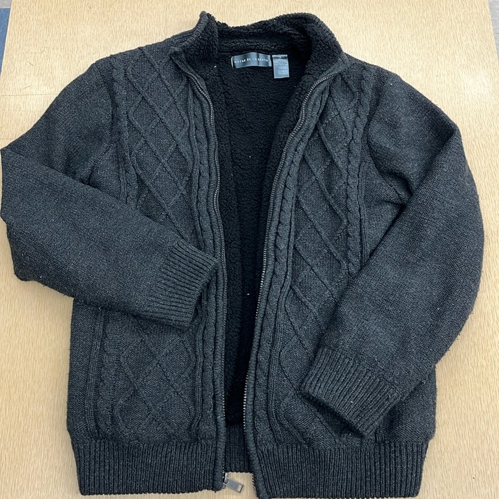 Full zip sweater with sherpa lining